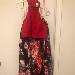 2 Piece Prom Dress A-Line skirt